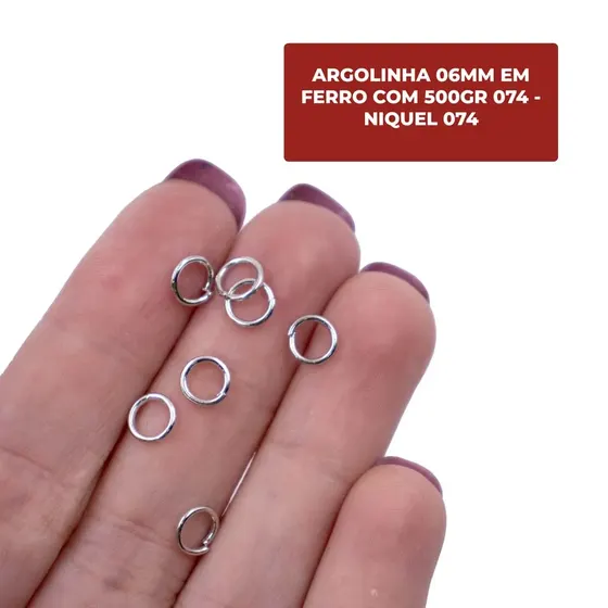 Argolinha 06Mm Em Ferro Com 500Gr 074 - Niquel 074