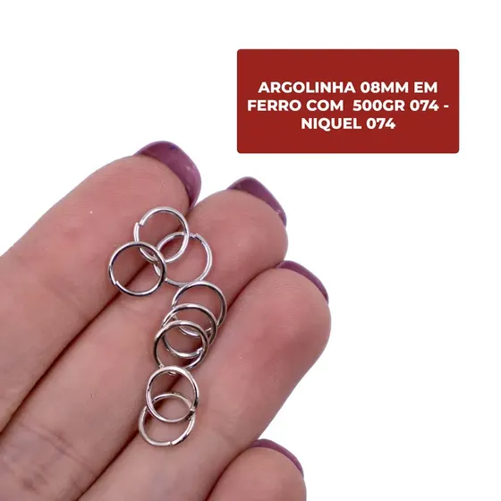 Argolinha 08Mm Em Ferro Com 500Gr 074 - Niquel 074