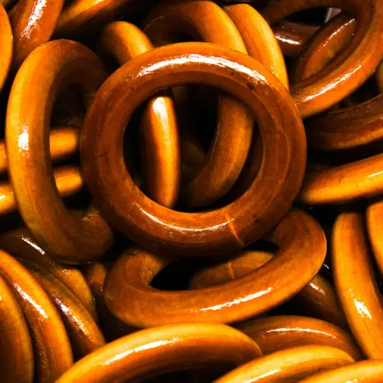 Argola De Madeira 40Mm Com 500Gr 249 - Marrom Claro