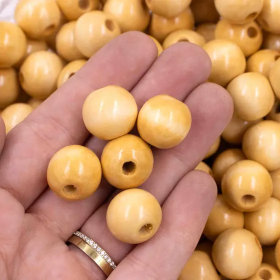 Bola Passante 16Mm Em Madeira Com 500G