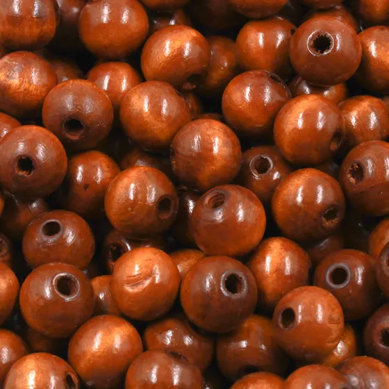 Bola Passante 16Mm Em Madeira Com 500Gr 499 - Marrom