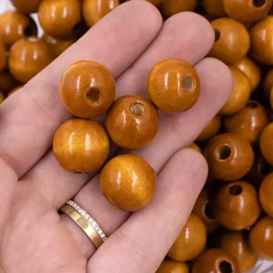 Bola Passante 16Mm Em Madeira Com 500G