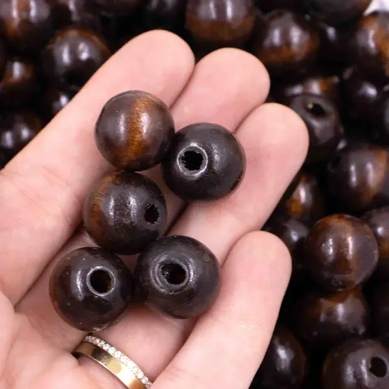 Bola Passante 16Mm Em Madeira Com 500G