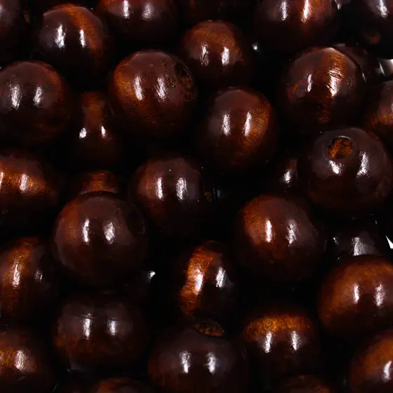 Bola Passante 20Mm Em Madeira Com 500G - Marrom Escuro