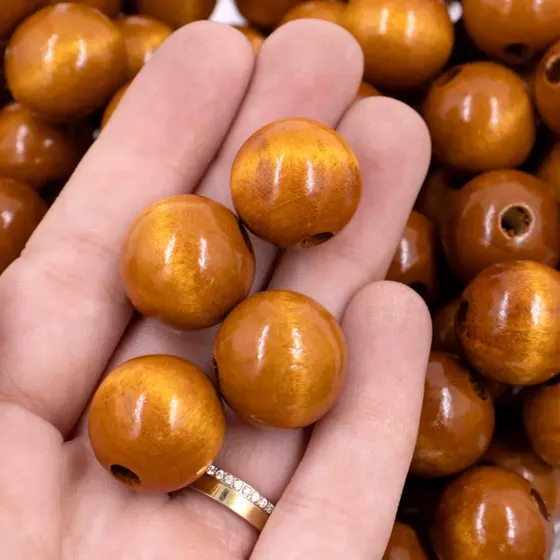 Bola Passante 20Mm Em Madeira Com 500G