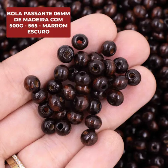 Bola Passante 06Mm De Madeira Com 500G