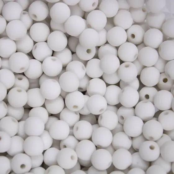 Bola Emborrachada Passante 08Mm Em Plastico Com 500Gr 0001 - Branco 0001
