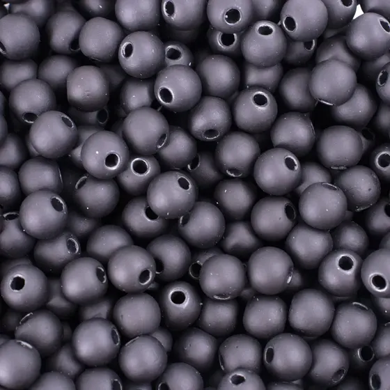 Bola Emborrachada Passante 08Mm Em Plastico Com 500Gr B672 - Preto