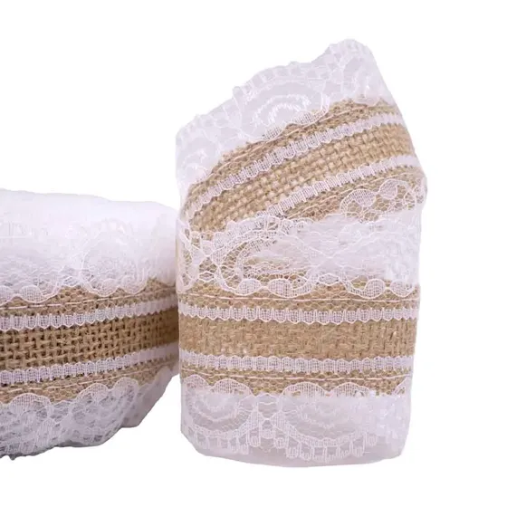 Fita Com Renda Lateral 55Mm Em Juta Com 20 Metros