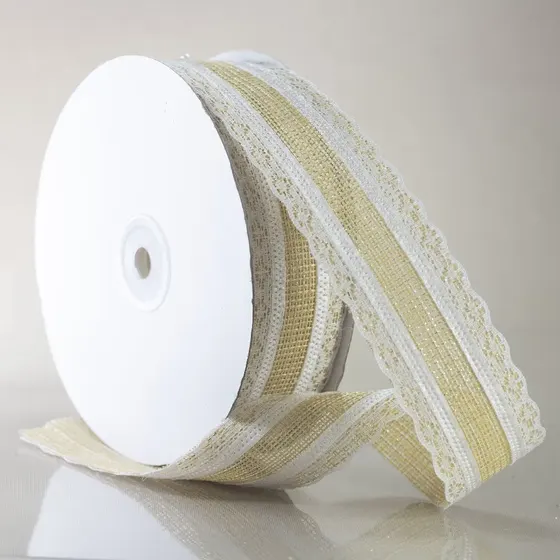 Fita Com Renda Lateral 40Mm 18 Metros 150 - Palha