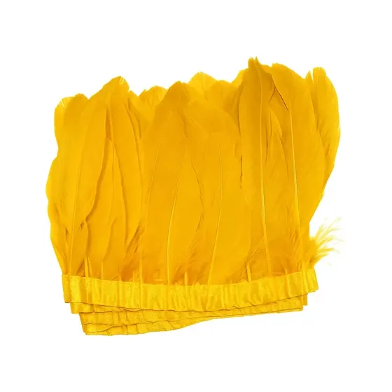 Pena De Ganso Em Rolo Com 02 Metros 081Am - Amarelo Ouro