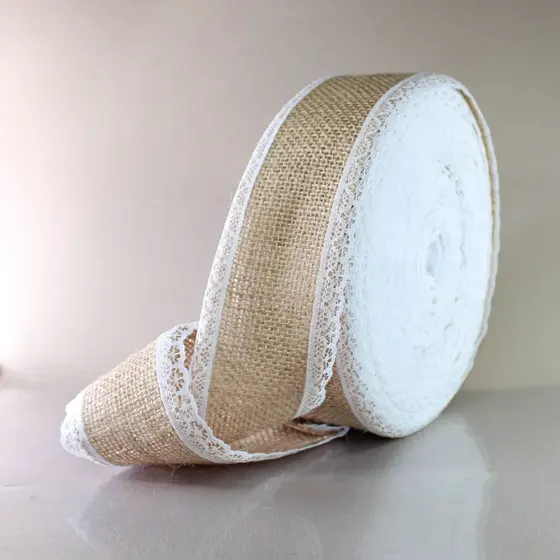 Fita De Juta Com Renda Borda 65Mm 20 Metros 000