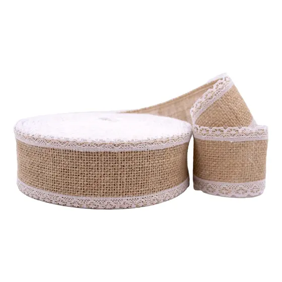 Fita De Juta C/ Renda Nas Pontas 65Mm 20 Metros