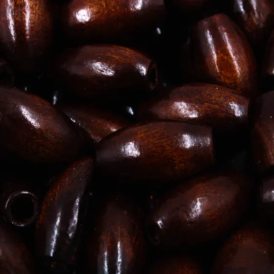 Azeitona Passante 25X15Mm Em Madeira Com 500G