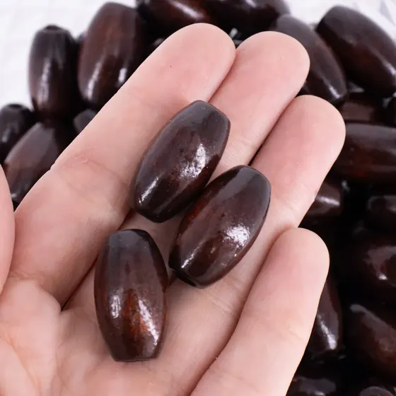 Azeitona Passante 25X15Mm Em Madeira Com 500G