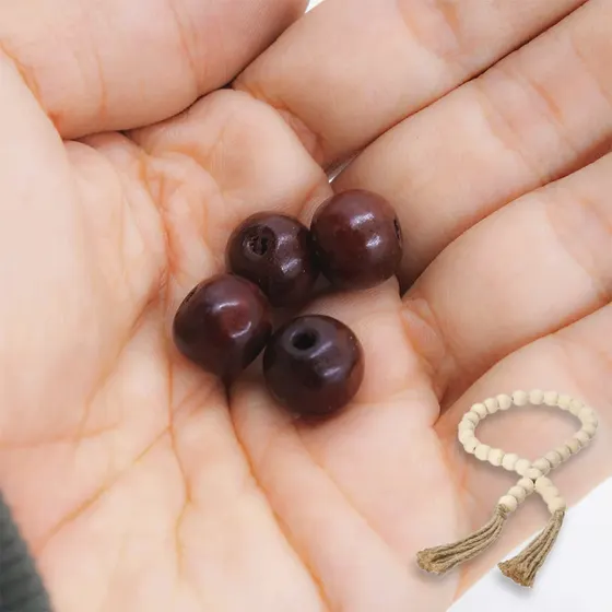 Bola Passante 12Mm Em Madeira Com 500Gr 499 - Marrom