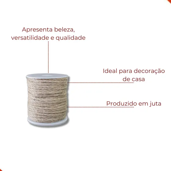 Cordao Juta 8Mm Com 25 Metros 0610 - Bege 0610