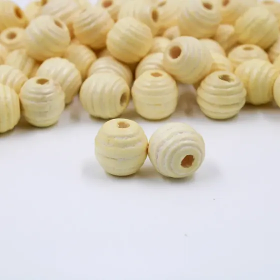 Bola Frisada Passante 12Mm Em Madeira Com 500G