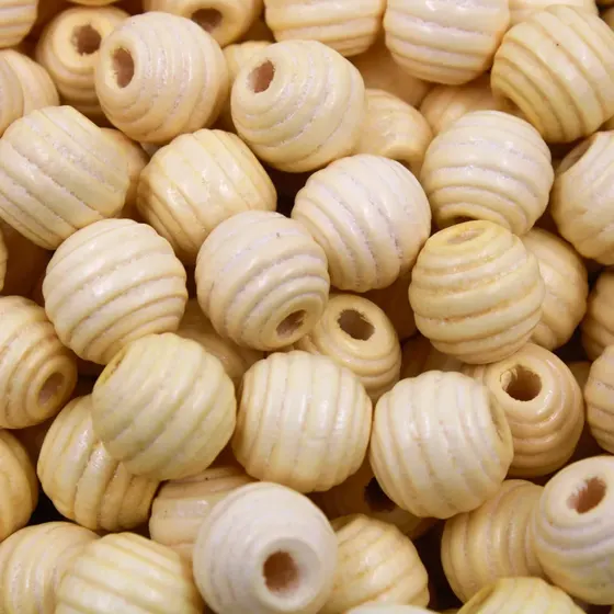 Bola Frisada Passante 12Mm Em Madeira Com 500G