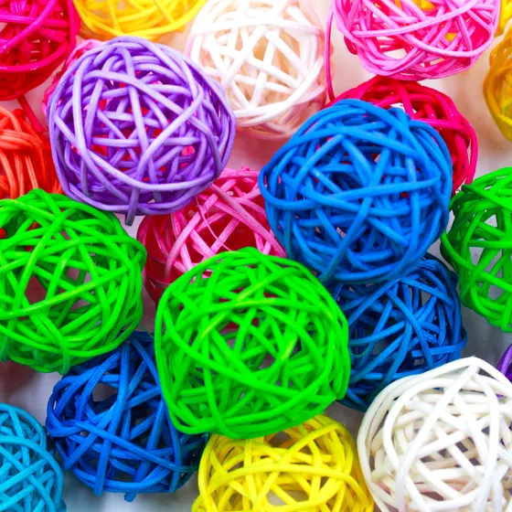 Bola De Rattan 30Mm Com 50 Pecas