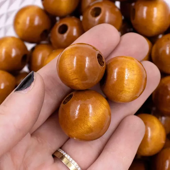 Bola Passante 22Mm Em Madeira Com 500G