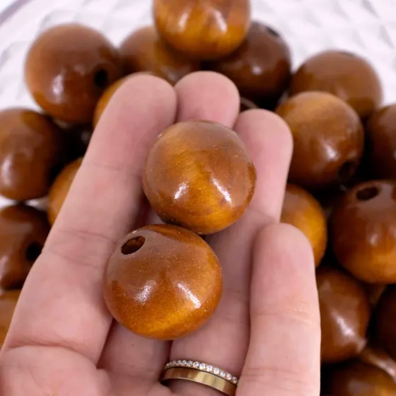 Bola Passante 24Mm Em Madeira Com 500G