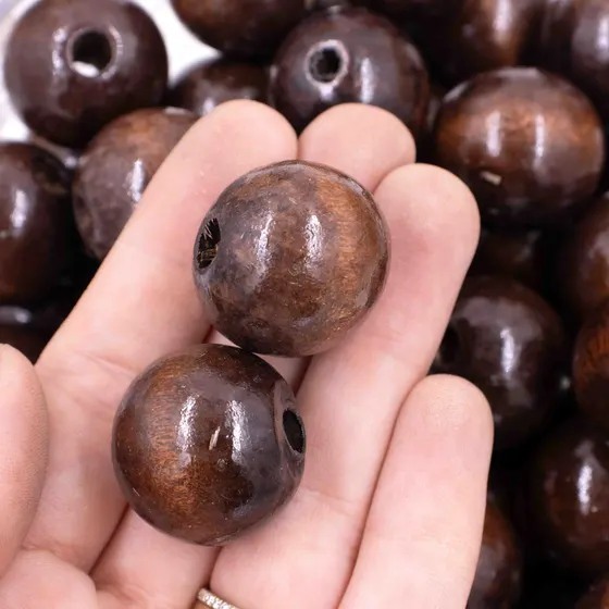 Bola Passante 24Mm Em Madeira Com 500G