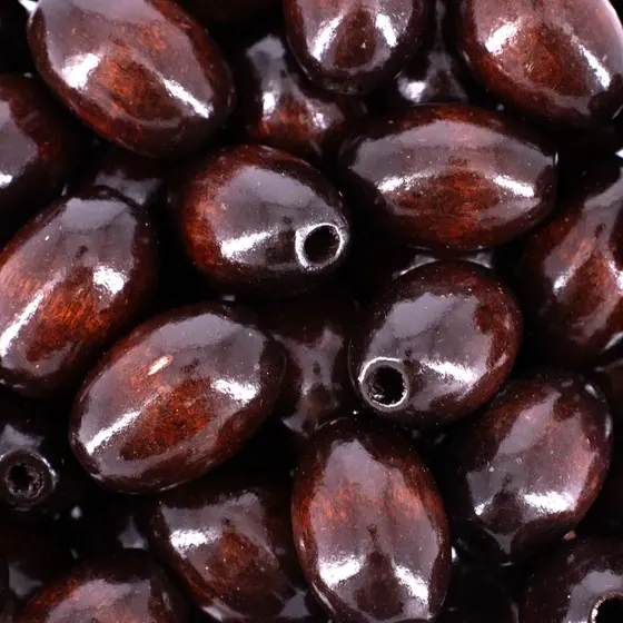 Azeitona Passante 27X20Mm Em Madeira Com 500G