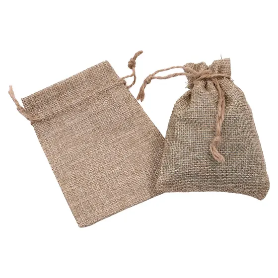 Saco De Juta 09X11Cm Com 50 Pecas - Cru