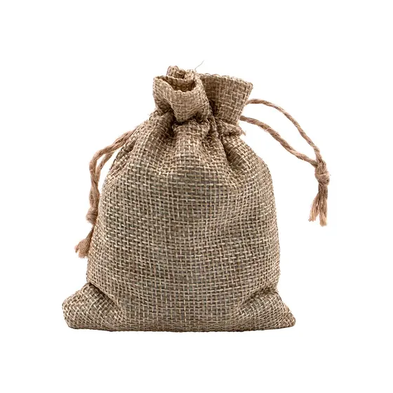 Saco De Juta 09X11Cm Com 50 Pecas - Cru