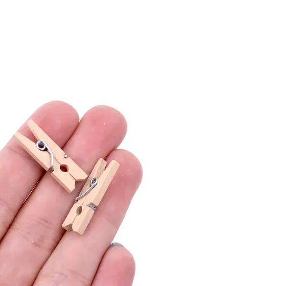 Mini Pregador De Madeira 25X07Mm Com 500 Unidades