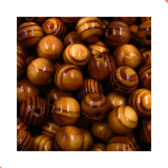 Bola Mesclada De Madeira 14Mm Com 500Gr