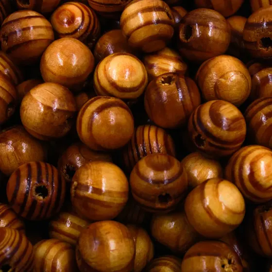 Bola Mesclada De Madeira 14Mm Com 500Gr