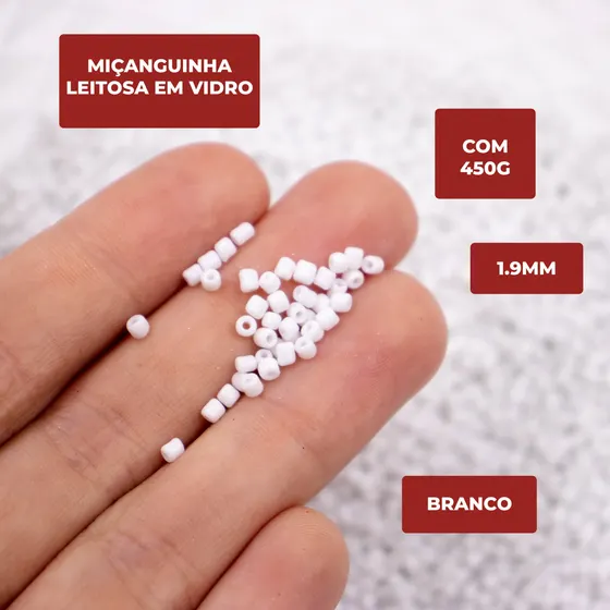 Micanguinha Leitosa 1.9Mm (12/0) Em Vidro Com 450G