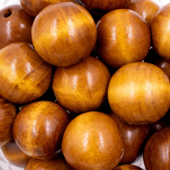 Bola Passante 30Mm Em Madeira Com 500G