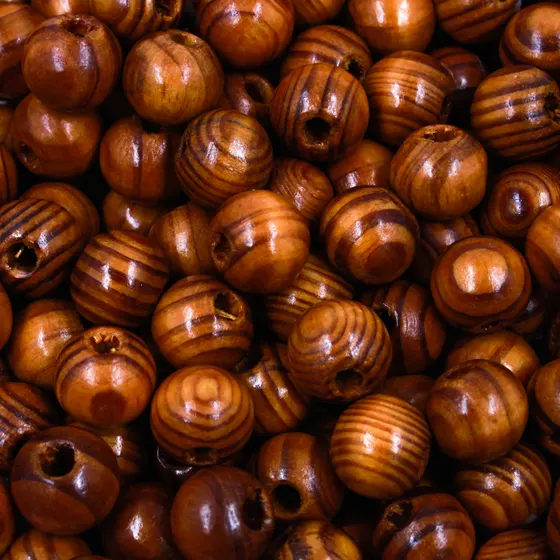 Bola De Madeira 14Mm Com Furo De 4.8Mm Com 250Gr
