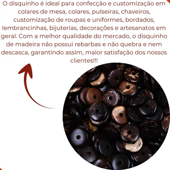 Disquinho 10Mm Em Madeira Com 500 Pecas