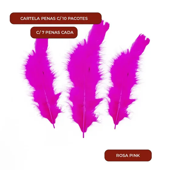 Cartela Penas C/ 10 Pacotes C/ 7 Penas Cada