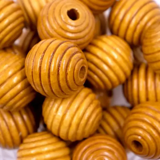 Bola Frisada Passante 30Mm Em Madeira Com 500G