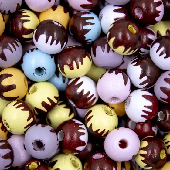 Bola De Madeira Docinho 10Mm Com 200 Pecas