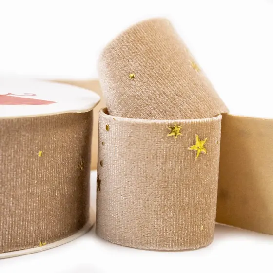Fita Estampada Estrelas 38Mm Em Poliester Com 9 Metros D5