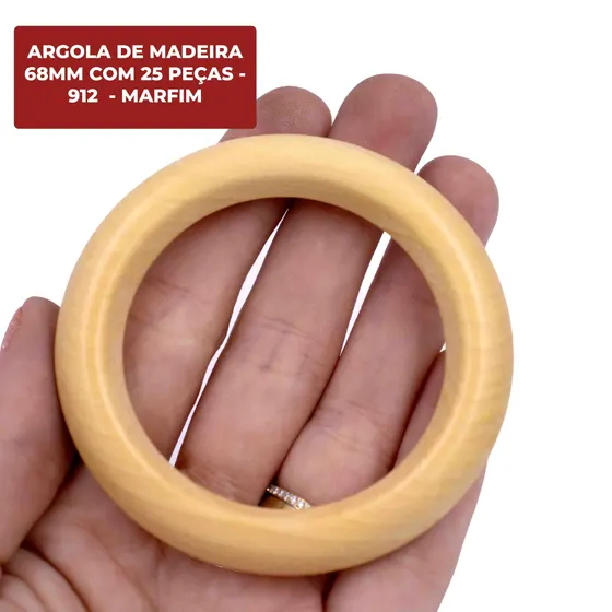 Argola De Madeira 68Mm Com 25 Pecas
