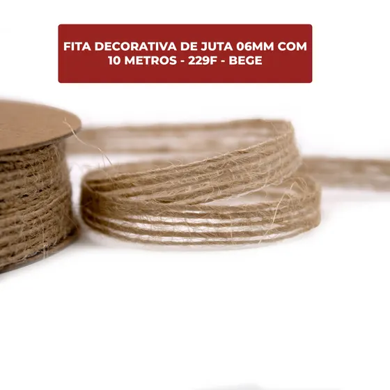 Fita Decorativa De Juta 06Mm Com 10 Metros