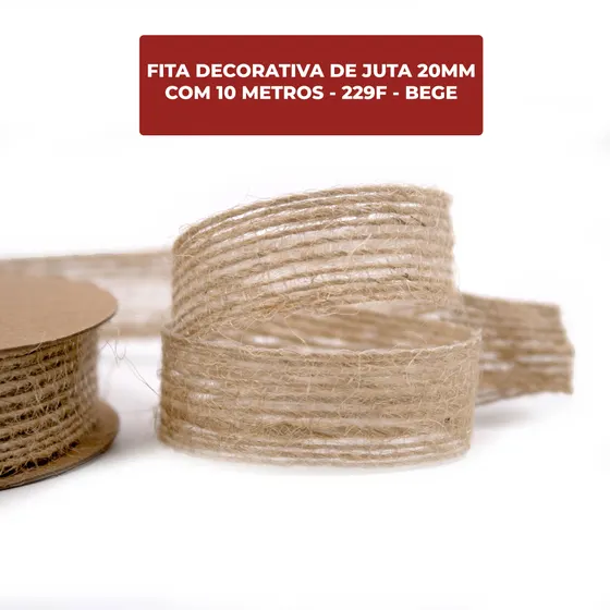 Fita Decorativa De Juta 20Mm Com 10 Metros