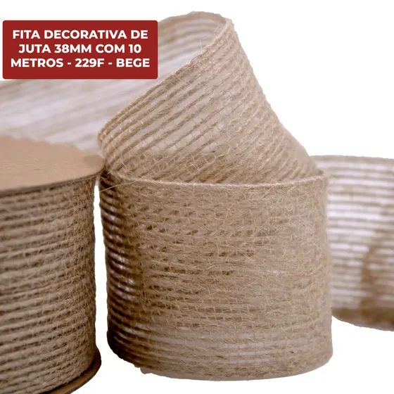 Fita Decorativa De Juta 38Mm Com 10 Metros