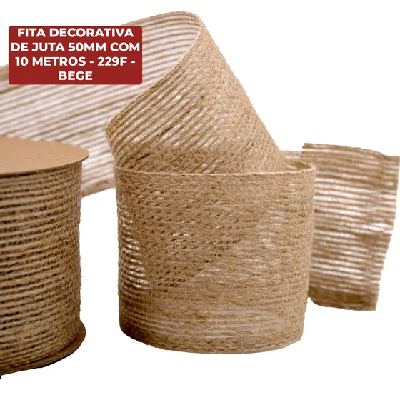 Fita Decorativa De Juta 50Mm Com 10 Metros