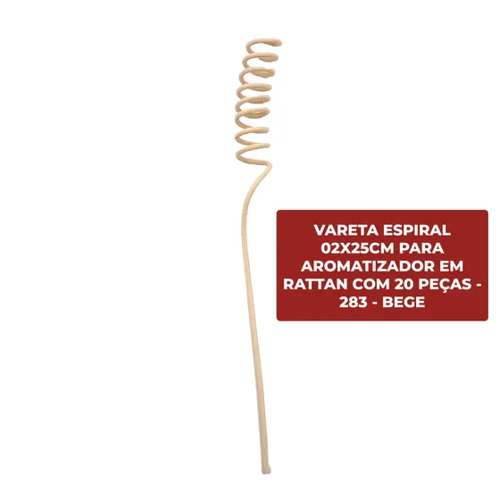 Vareta Espiral 02X25Cm Para Aromatizador Em Rattan Com 20 Pecas
