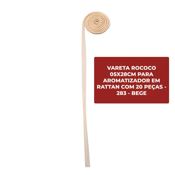 Vareta Rococo 05X28Cm Para Aromatizador Em Rattan Com 20 Pecas