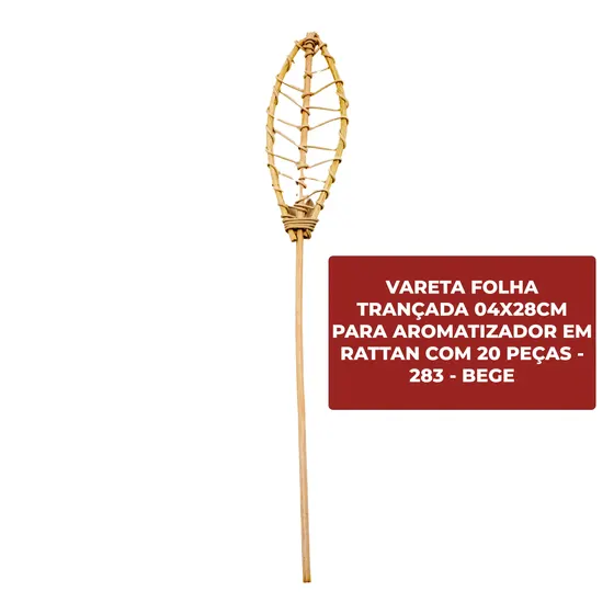 Vareta Folha Trancada 04X28Cm Para Aromatizador Em Rattan Com 20 Pecas