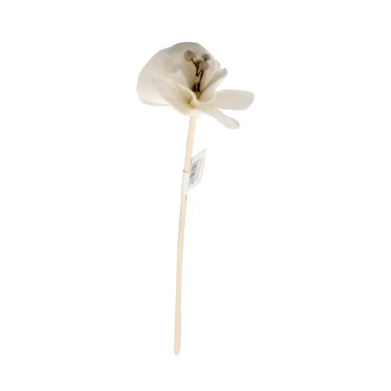Vareta Decorativa Flor Artificial 05X22Cm Em Rattan Com 06 Unidades